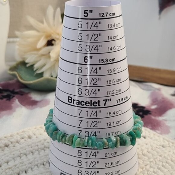 Amazonite Chip Bracelet | Natural Green Gemstone Stretch Boho Healing Jewelry - Picture 3 of 4